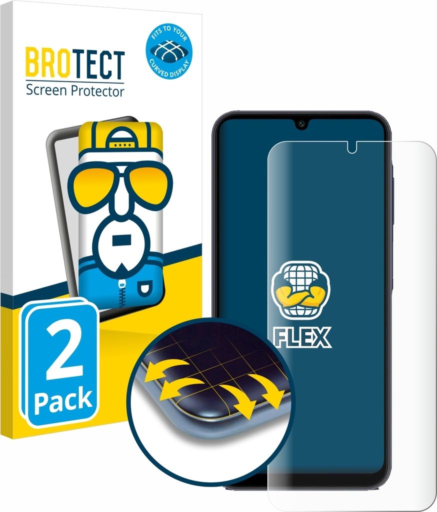2x BROTECT Fullscreen Schutzfolie für Samsung Galaxy A25 5G Displayschutz Folie Fullcover Klar Transparent