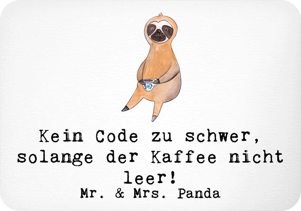 Mr. & Mrs. Panda magnet Code und Kaffee - Weiß - Geschenk, Softwareentwicklung, handgefertigte Geschenke, Software, Beruf, rechteckmagnet, whitebo...