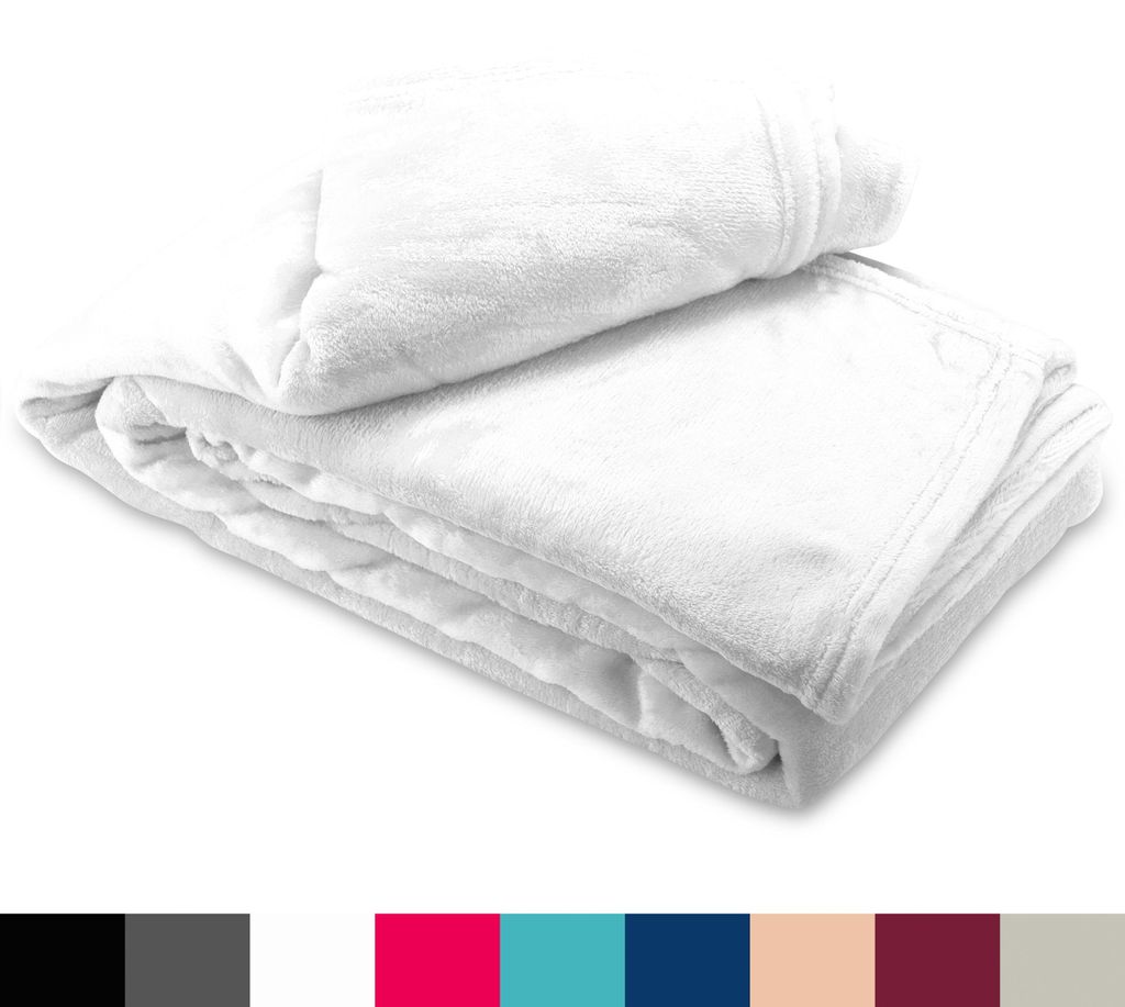 Fleece Kuscheldecke 150x200 cm Flauschiges Polyester Weiß Produktbild 