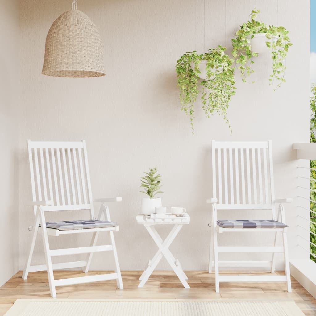 "2026 MODERNE"Gartenbankauflage - CLORIS - Gartenstuhl-Kissen 2er set - modernes Design - Sitzkissen/Polsterauflage - Grau Karomuster 40x40x4cm Pro...