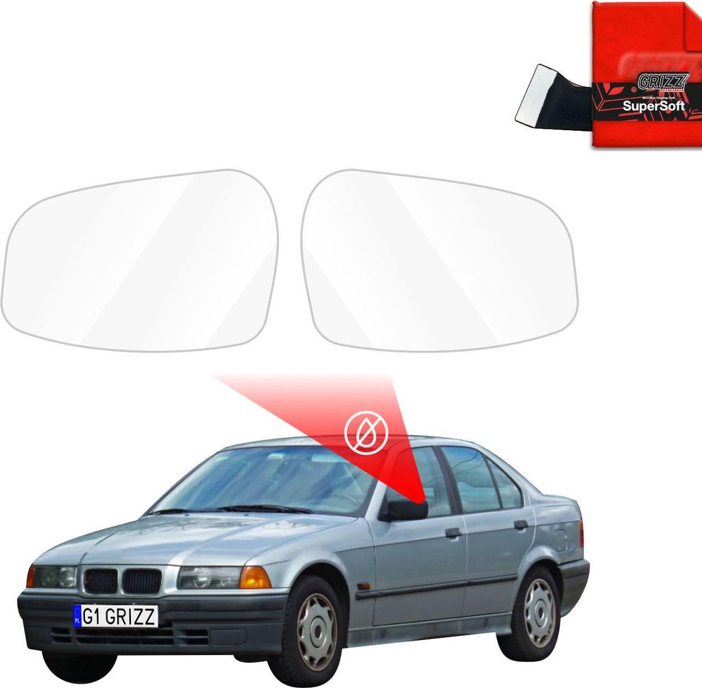 Regenschutzfolie Grizz Protector für Außenspiegel - BMW 3 E36 Sedan (1990-1999)