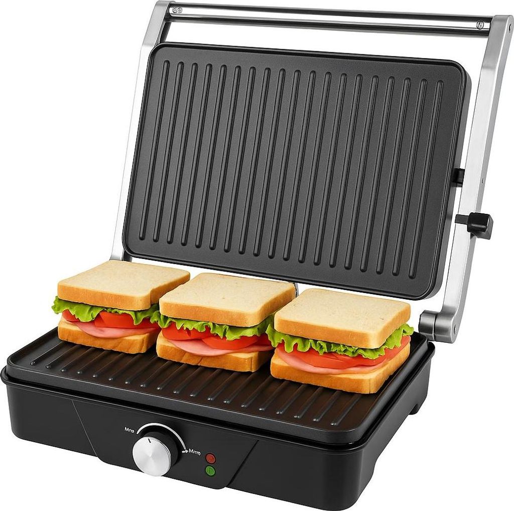 Eldom GK170 Kontaktgrill – 2000W Edelstahl – Doppelte Grillfunktion – 30x25 cm – Antihaftbeschichtung & Temperaturregelung