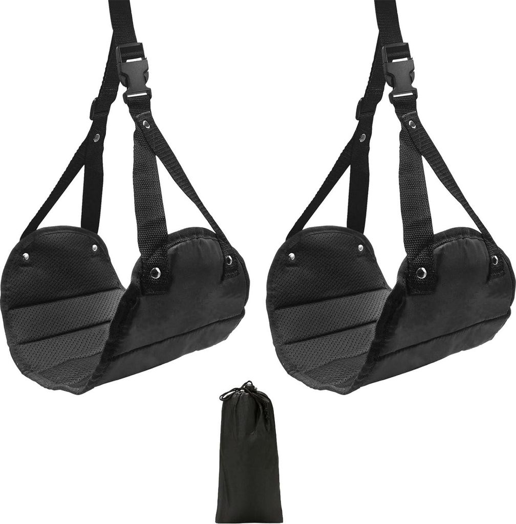 2 Stück Faltbare Fußhängematte für Unterwegs - Entlastende Fußstütze für Büro, Flugzeug, Auto und Wohnzimmer