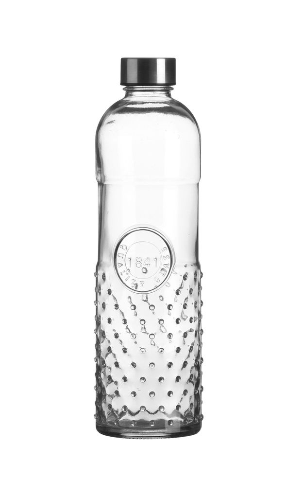 Stilvoll Wasser trinken - Oriental 1 Liter Glas Wasserflasche mit Schraubverschluss, luftdicht, Trinkflasche für Wasser, Saft im Kühlschrank, Vin...