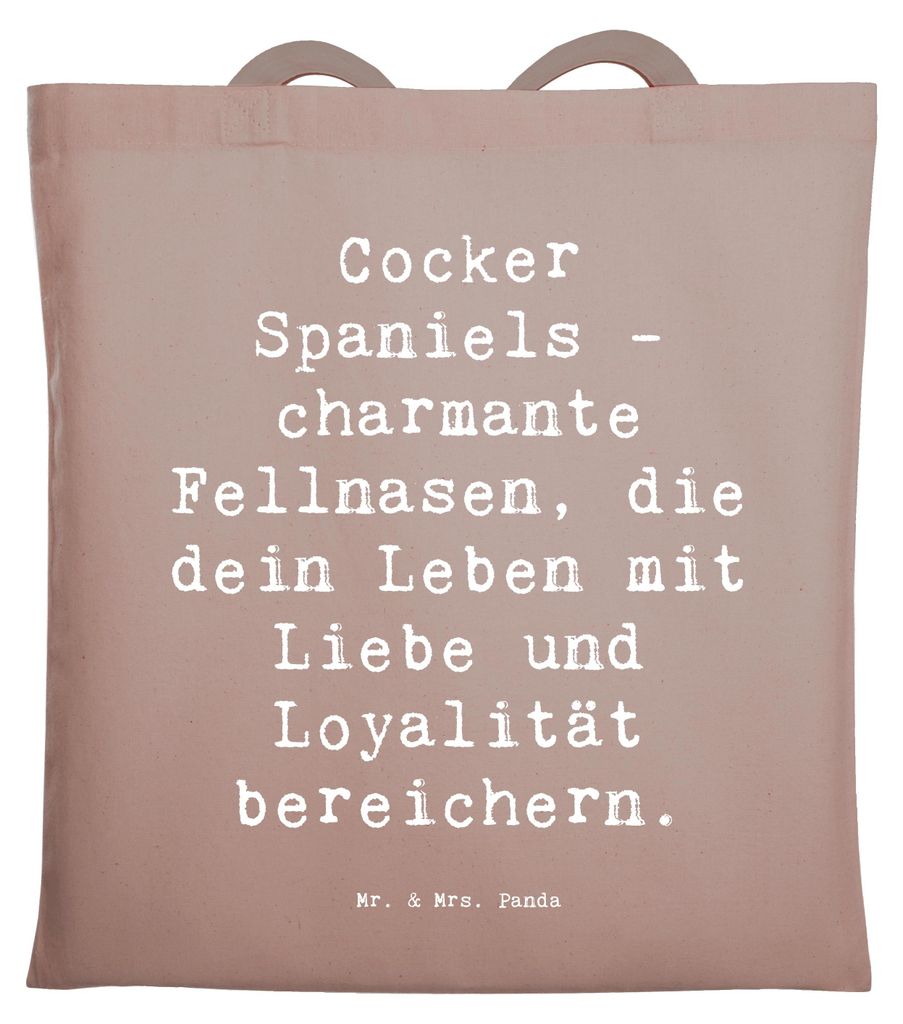 Mr. & Mrs. Panda Schultasche Spruch Cocker Spaniel Liebe - Braun Pastell - Geschenk, Hunderassen Beschreibung, Vielfalt, freundlicher Hund, Shoppin...