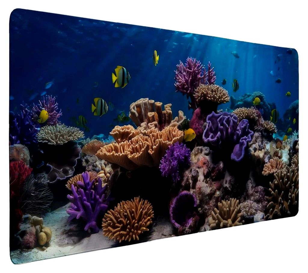 Korallen Schreibtischunterlage 69x31cm XXL Mauspad - Unterwasserwelt Meer Bürodekoration Unterwasserwelt Meer Faszinierende Unterwasserszene mit K...