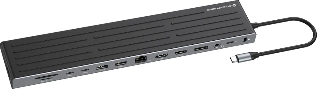 Station d'accueil USB-C Multiport Conceptronic DONN32B avec Triple Flux
