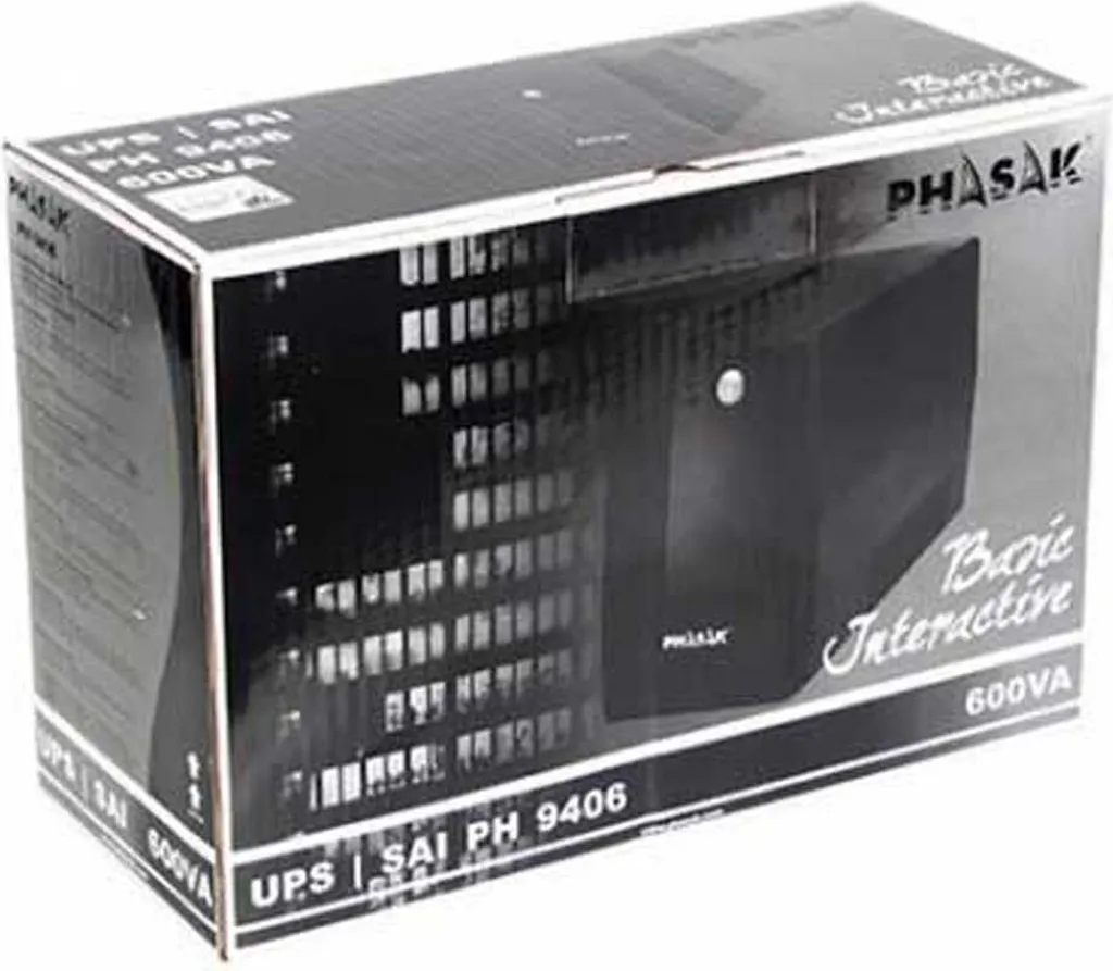 Onduleur Phasak Basic Interactive 800 VA - 480W Format Tour 2 Prises