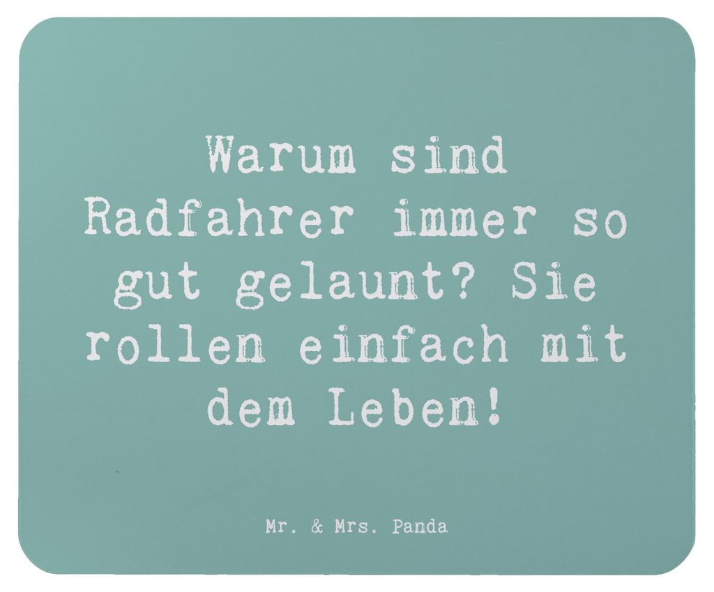 Mr. & Mrs. Panda Mouse Pad Spruch Radsport Glück - Meeresbrise - Geschenk, Pedale, Freiheit, Mauspad, laptop, Lebensfreude, Erkunden, pc, Teamspor...