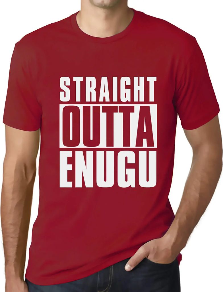 Herren Grafik T-Shirt Direkt aus Enugu – Straight Outta Enugu – Öko-Verantwortlich Vintage Jahrgang Kurzarm Lustige Druck Geburtstag Geschenk ...