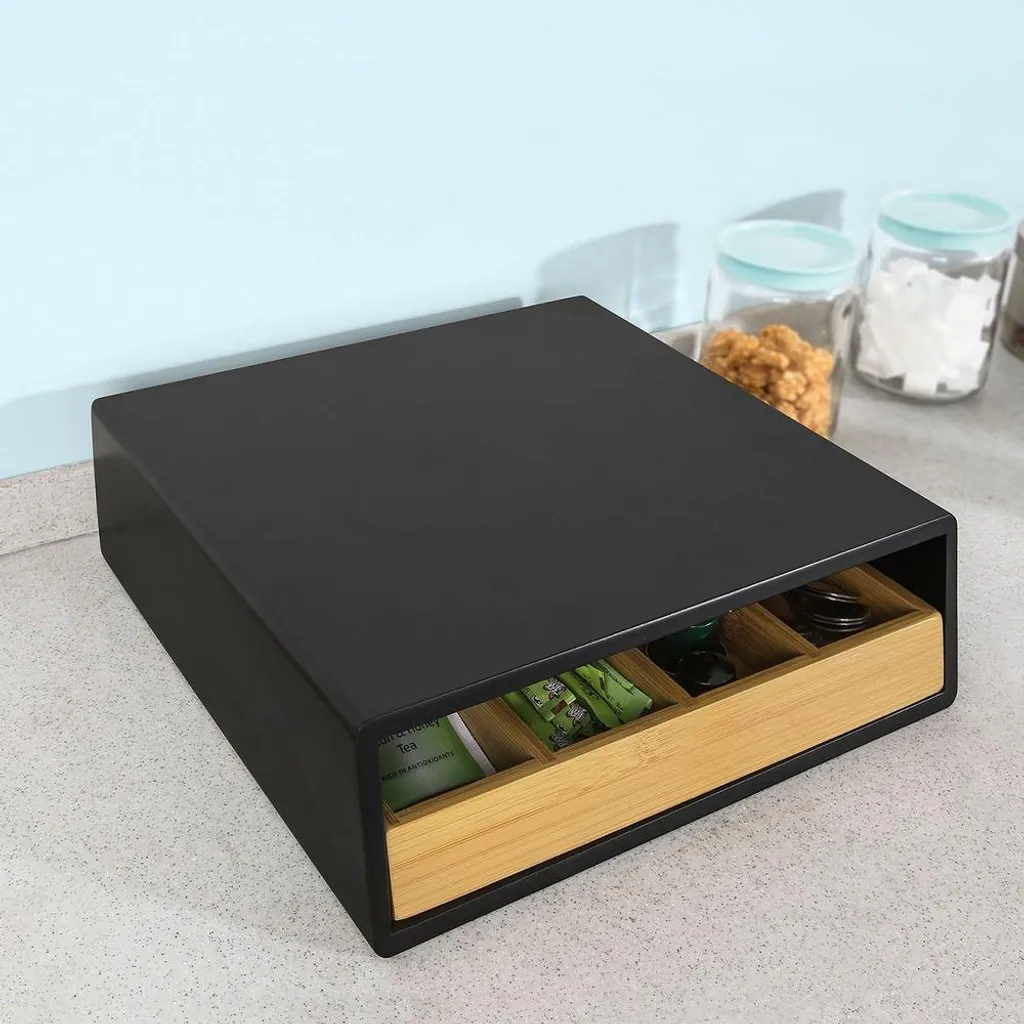 Boîte à Capsules Noire Moderne : Support Machine à Café Ergonomique - 6