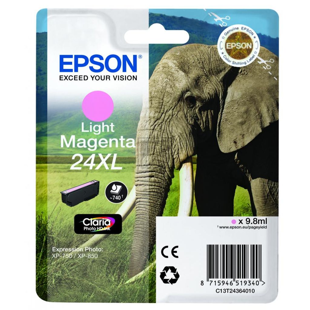 Epson Elephant 24XL Elefant Claria Photo HD Single Light Produktbild 