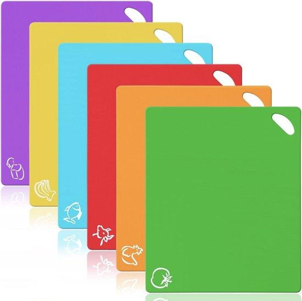 Praktische Kunststof Snijplanken Set - 6 Stuks Flexibel, Antislip, BPA-frei, mit Lebensmittelkompatibilität