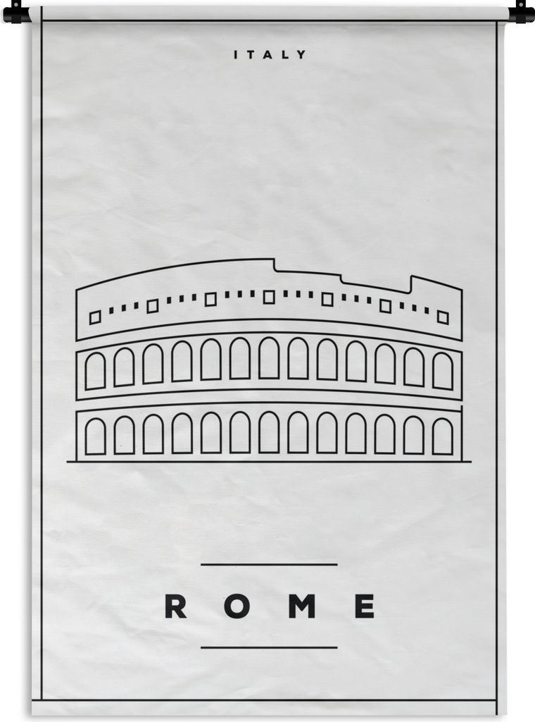 MuchoWow Wandteppich Wandbehang Rom - Italien - Kolosseum 60x90 cm Tapisserie Dekoration Wandtuch - Foto-Teppich - Abwaschbar