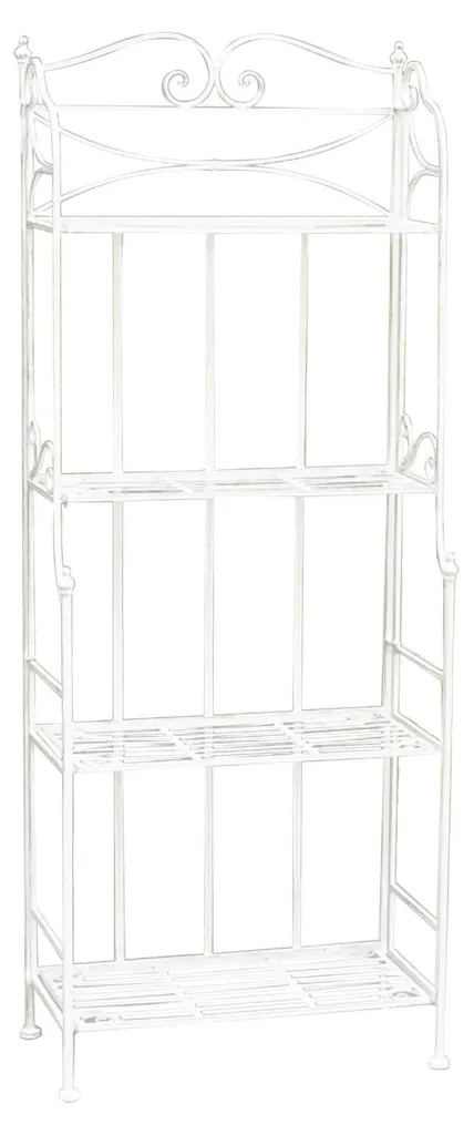 Étagère Naomi 4 étages en acier blanc - Structure robuste et modulable