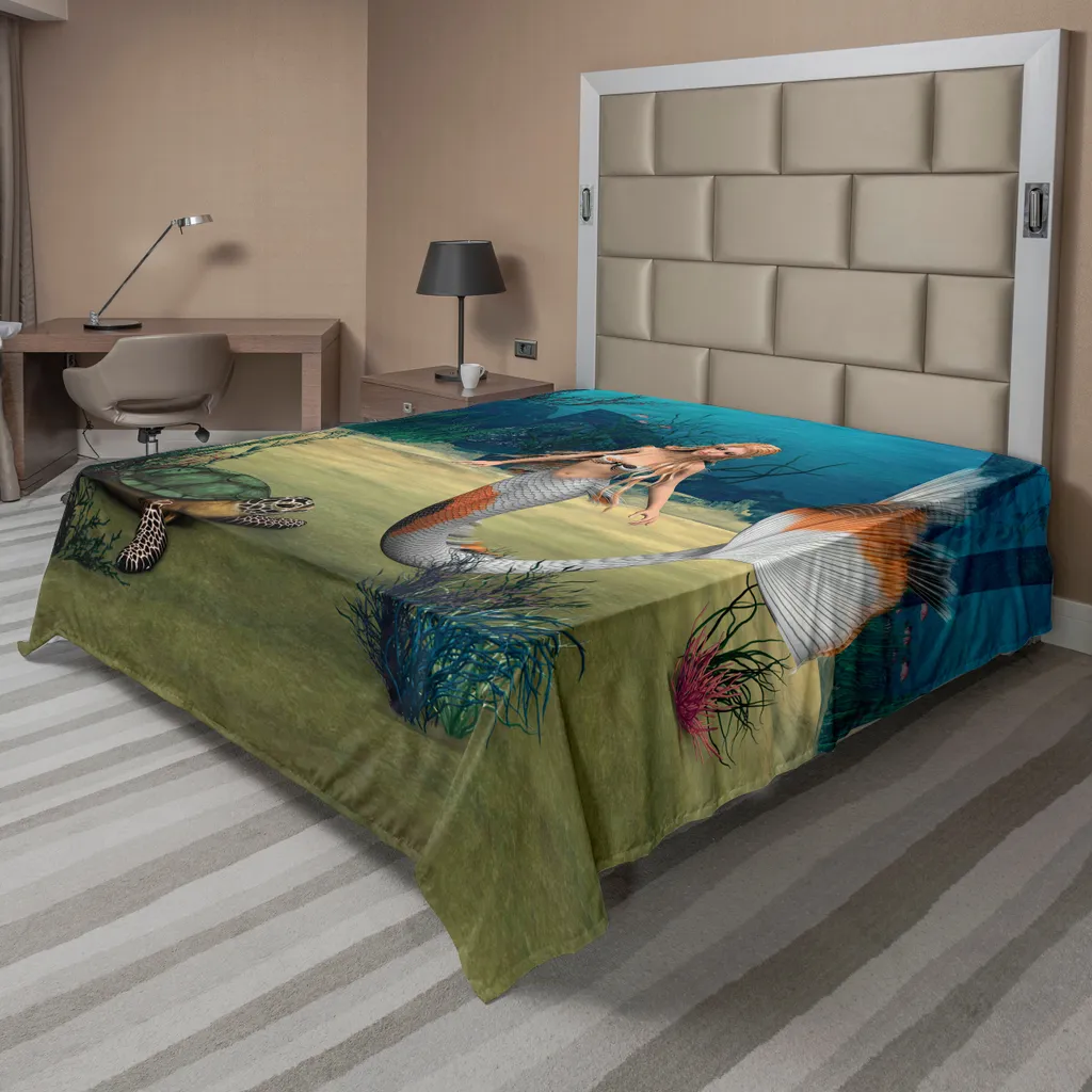 Drap-housse Confortable Imprimé Numérique Océan Fantastique 275x260 cm