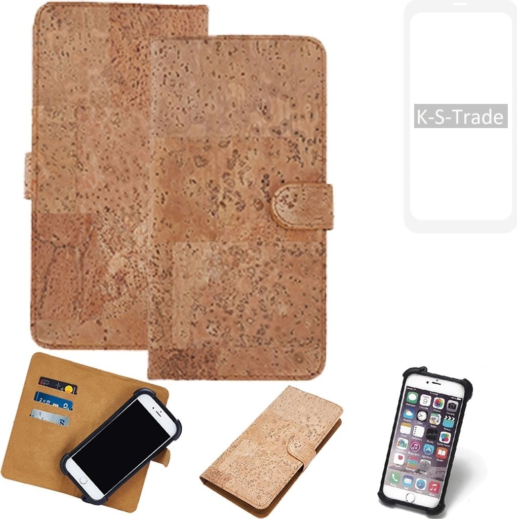 K-S-Trade Hülle kompatibel mit Xiaomi Redmi Note 9 Kork Handyhülle Cover Schutzhülle TPU Case Bumper in Hellbraun, (1x)