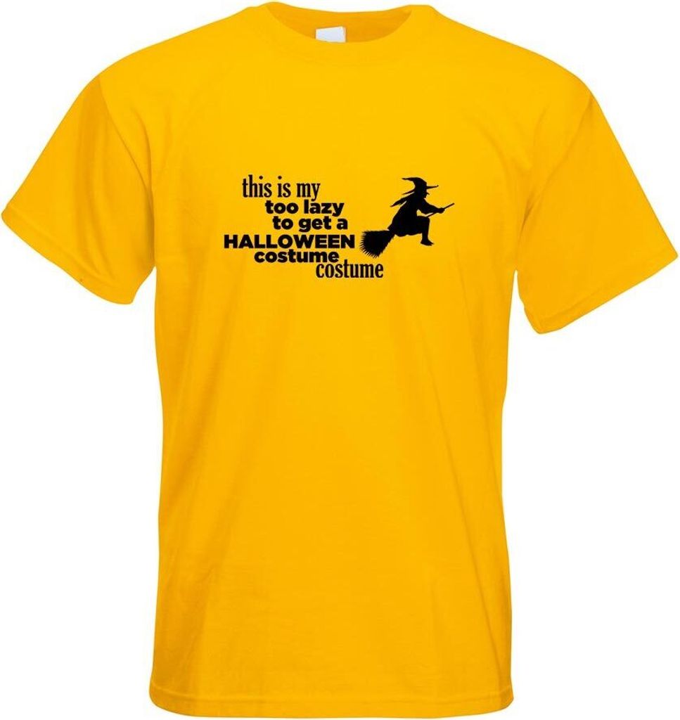 Kiwistar - T-Shirt - gelb - This is My Too Lazy Costume Motiv Bedruckt Funshirt Design Print - mit Motiv Bedruckt - Funshirt Design - Sport - Freiz...