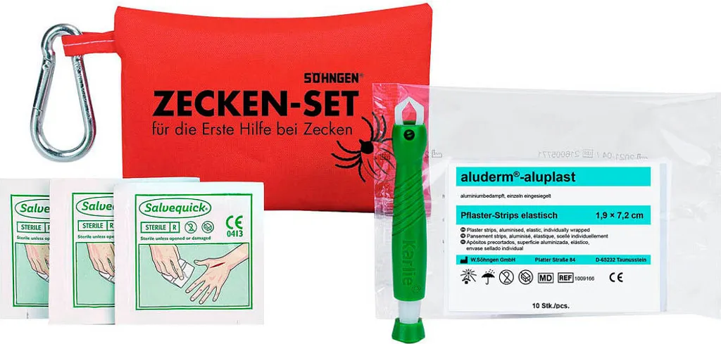 Set d'extraction de tiques SÖHNGEN avec outils de précision et lingettes