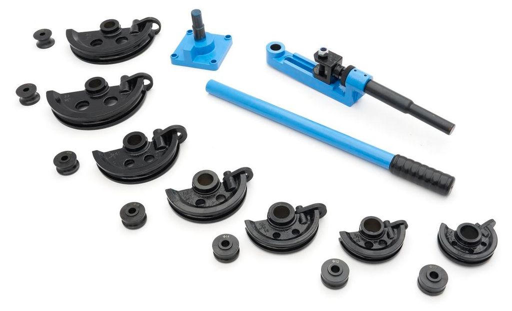 HBM Metallbiegemaschine mit 7 Matrizen von 10 bis 25 mm.