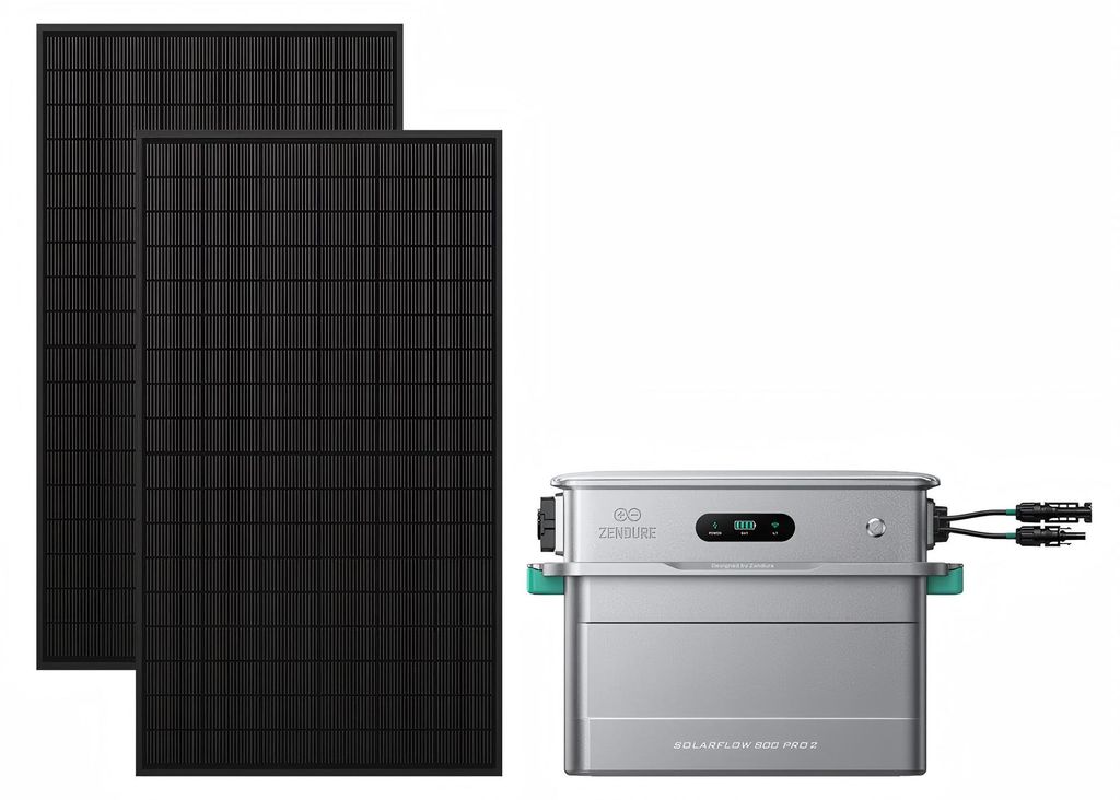 Zendure SolarFlow 800 Pro 2 Balkonkraftwerk 910W inkl. 2×455W Solarpanels KI-Management