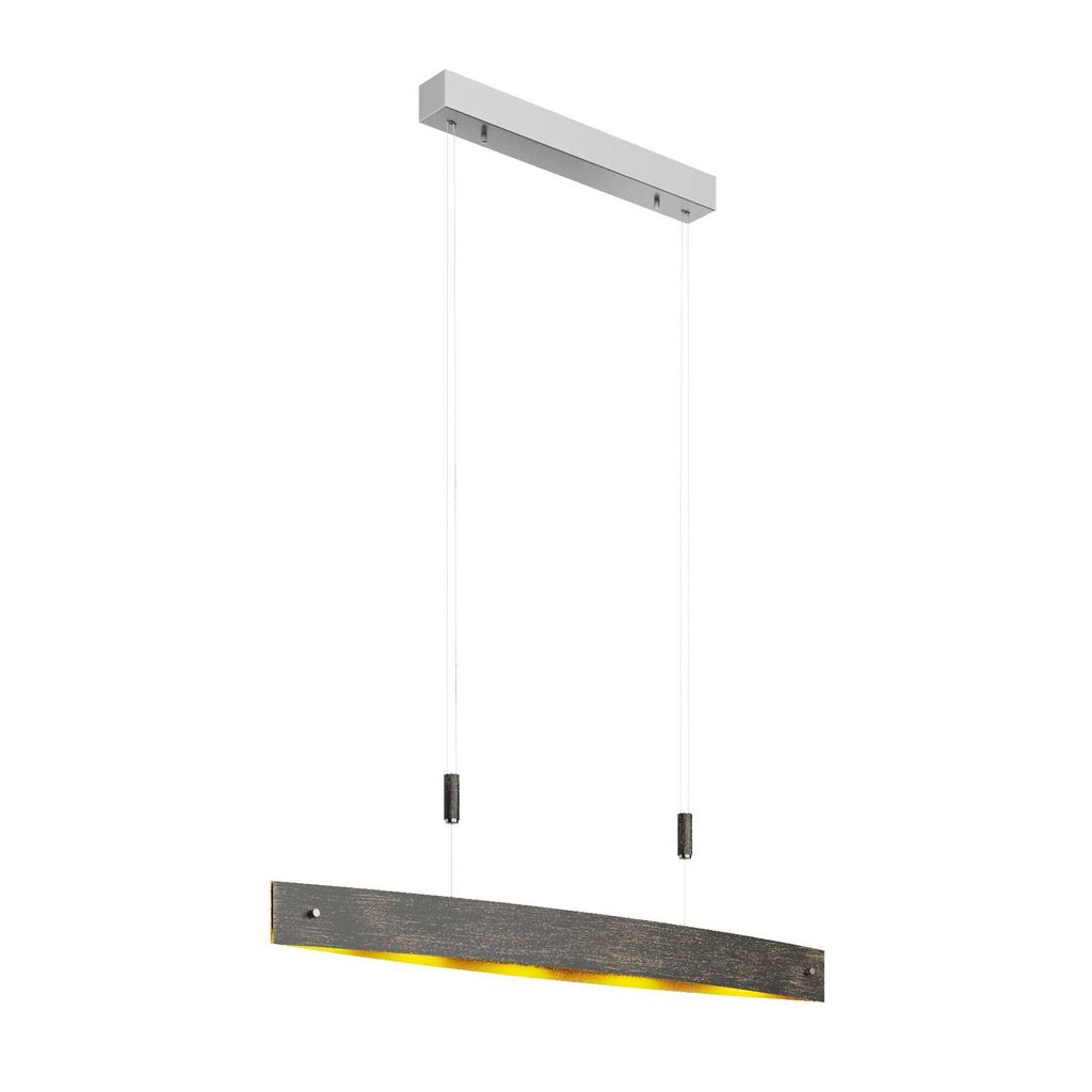LED-Hängeleuchte Lio in Schwarz mit Golddekor Produktbild 
