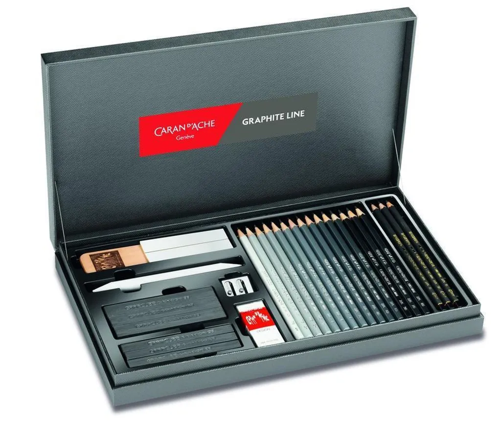 Set de graphite Graphite Line 15 pcs Caran d'Ache 3000.415 pour dessin