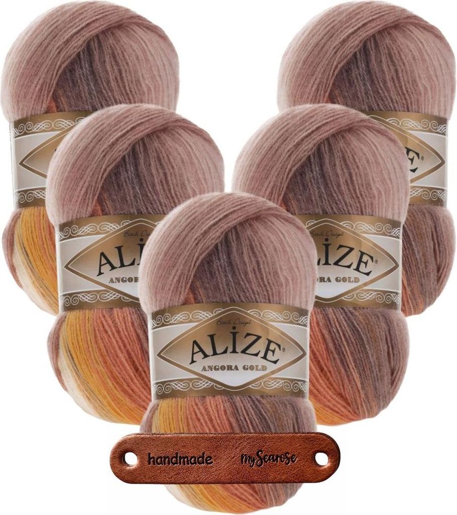 5 x ALIZE Angora Gold Batik 4741 mit Label