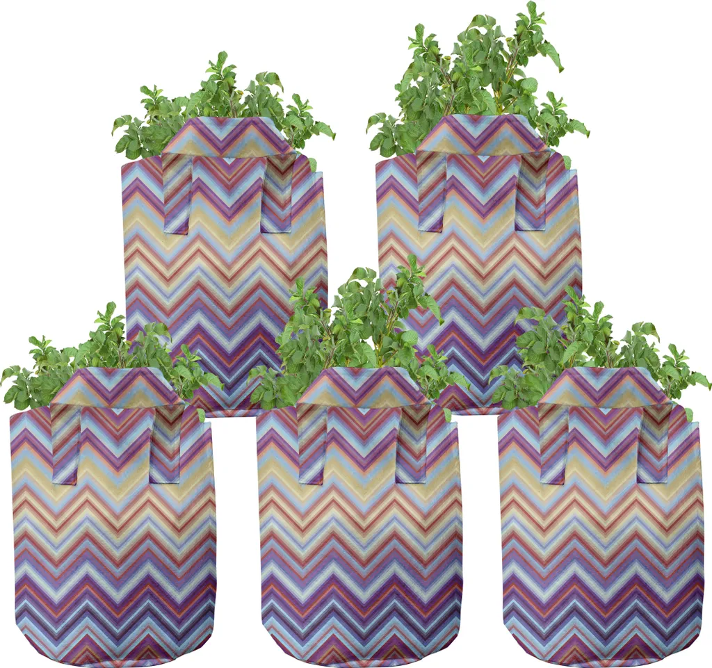 Pots en Tissu Haute Performance 7 Gallons - Lot de 5 Motifs Chevrons