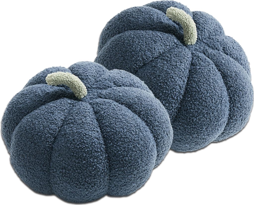 CANDeal 2 Stuck 35cm Kürbis-Dekokissen für Zuhause, Kindergartenfotografie, Halloween, dekoratives Kissen,Blau