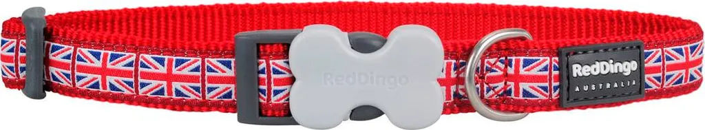 Collare Cani Red Dingo Union Jack 20-32cm Rosso | Resistente e Regolabile - 2