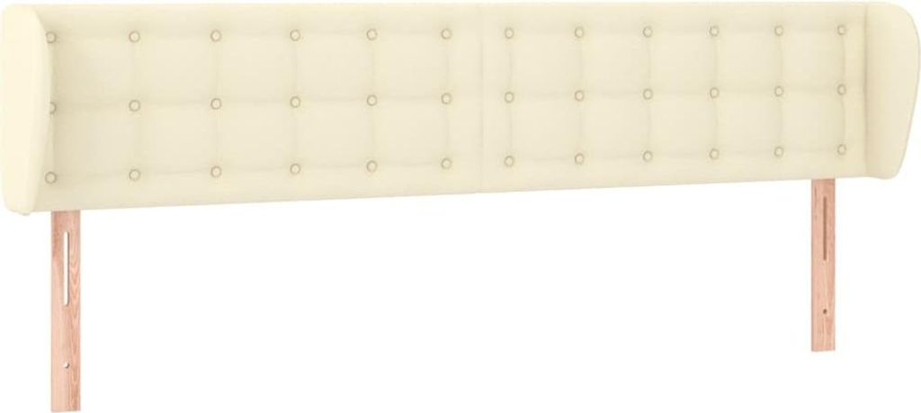 vidaXL Kopfteil mit Ohren Creme 163x23x78/88 cm Kunstleder