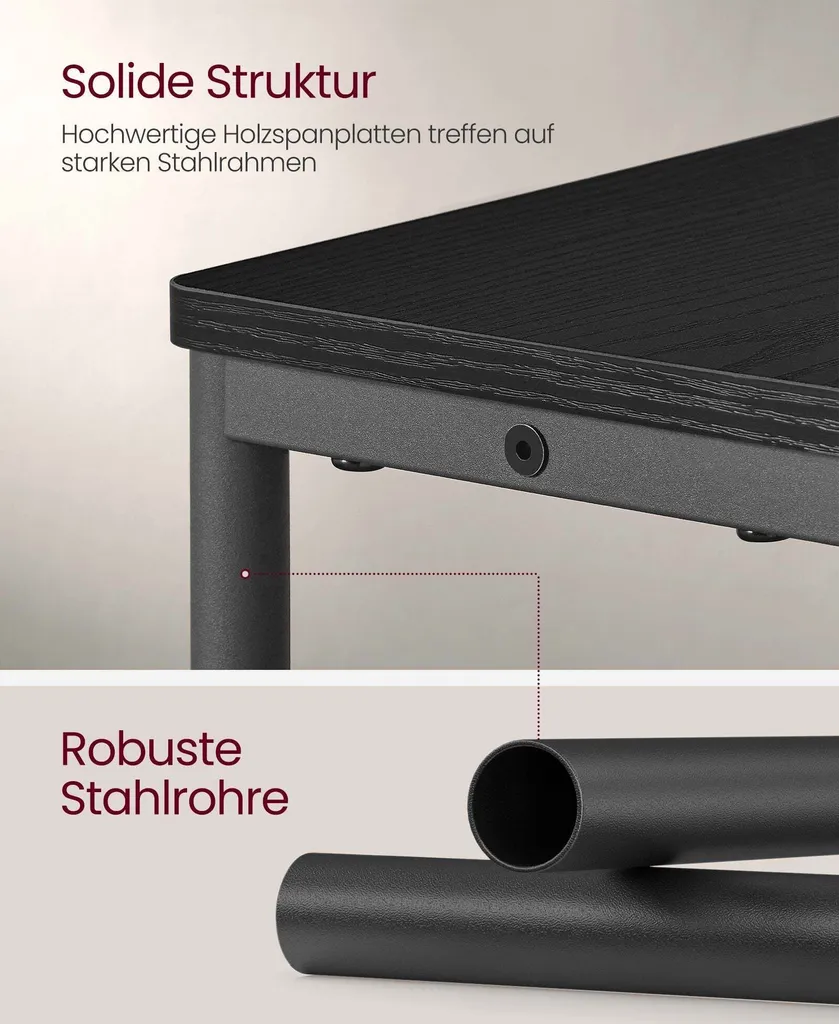 Table d'appoint étroite Rootz à 3 niveaux décorative noir 18x45x58cm - 5