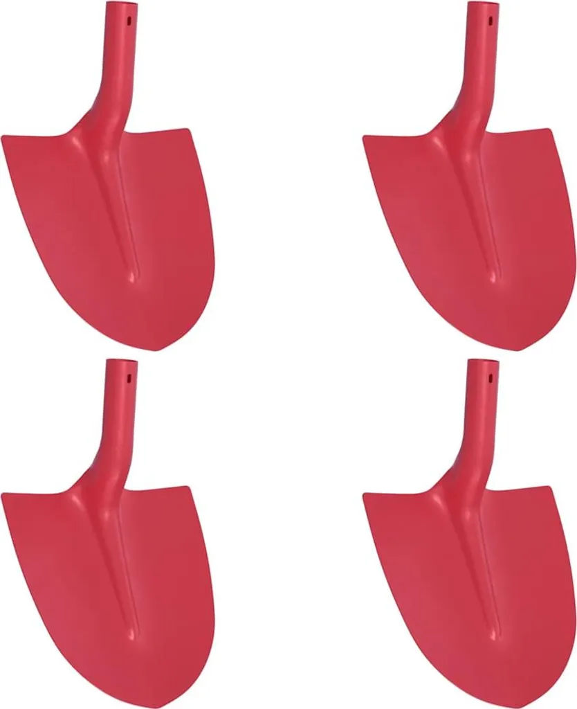 vidaXL Testa di pala 4 pezzi Rosso 39,5 x 27,5 cm Acciaio verniciato a polvere