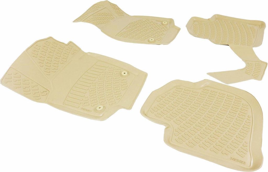 Fußmatten 3D Gummimatten für Seat Toledo 2012-2019 Stufenheck Gummi TPE Beige 4x