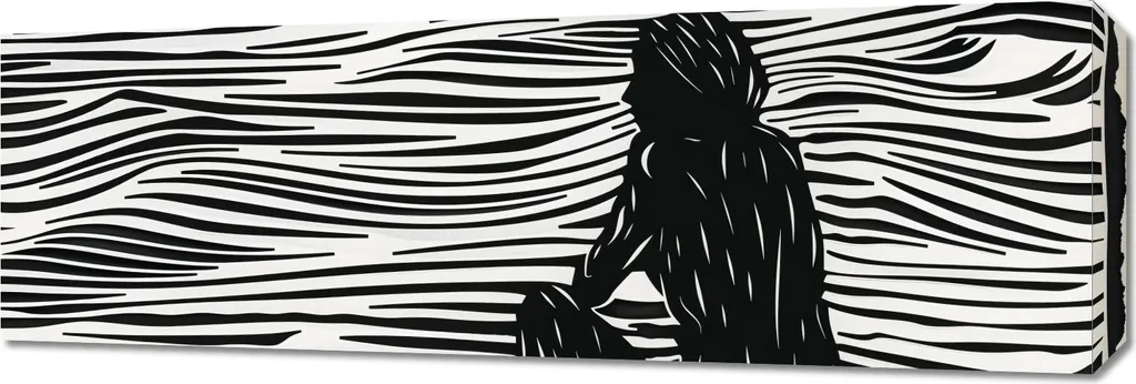 Décoration Murale Panoramique 90x30 cm Motif Lignes Fluides Design