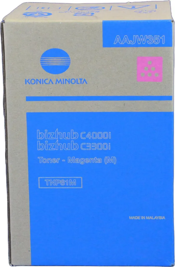 Toner Magenta AAJW351 Minolta Haute Capacité et Fidélité des Couleurs