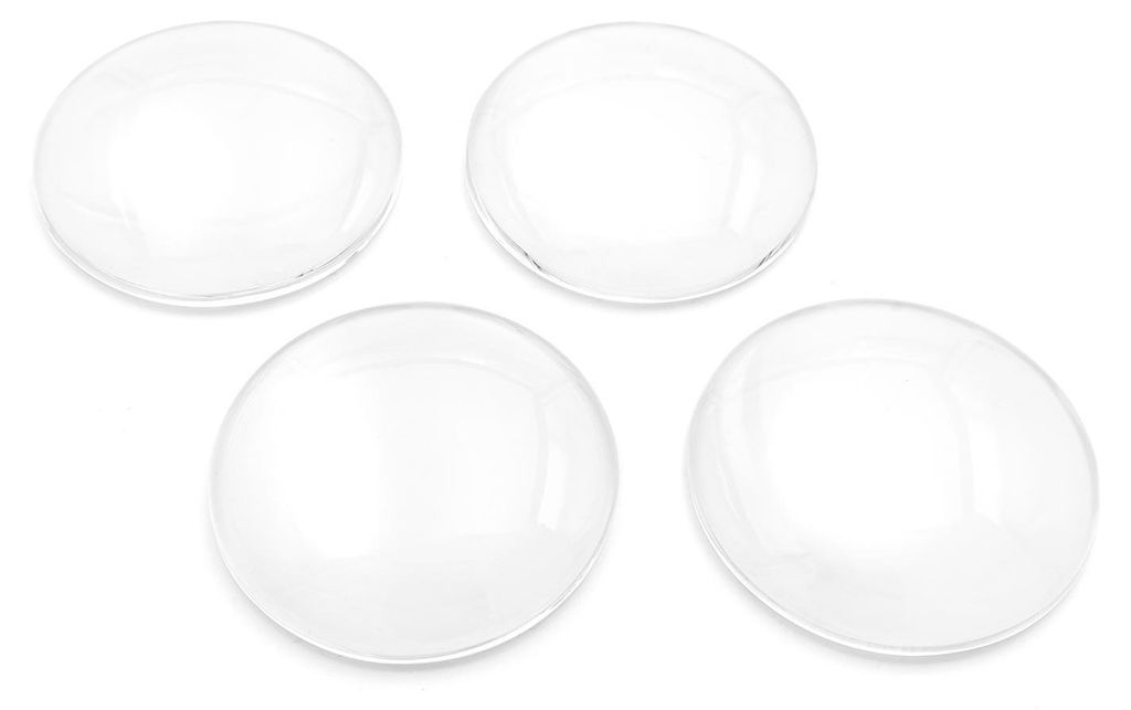 Vintageparts Glas Cabochons klar rund 35mm, 4 Stück Produktbild 