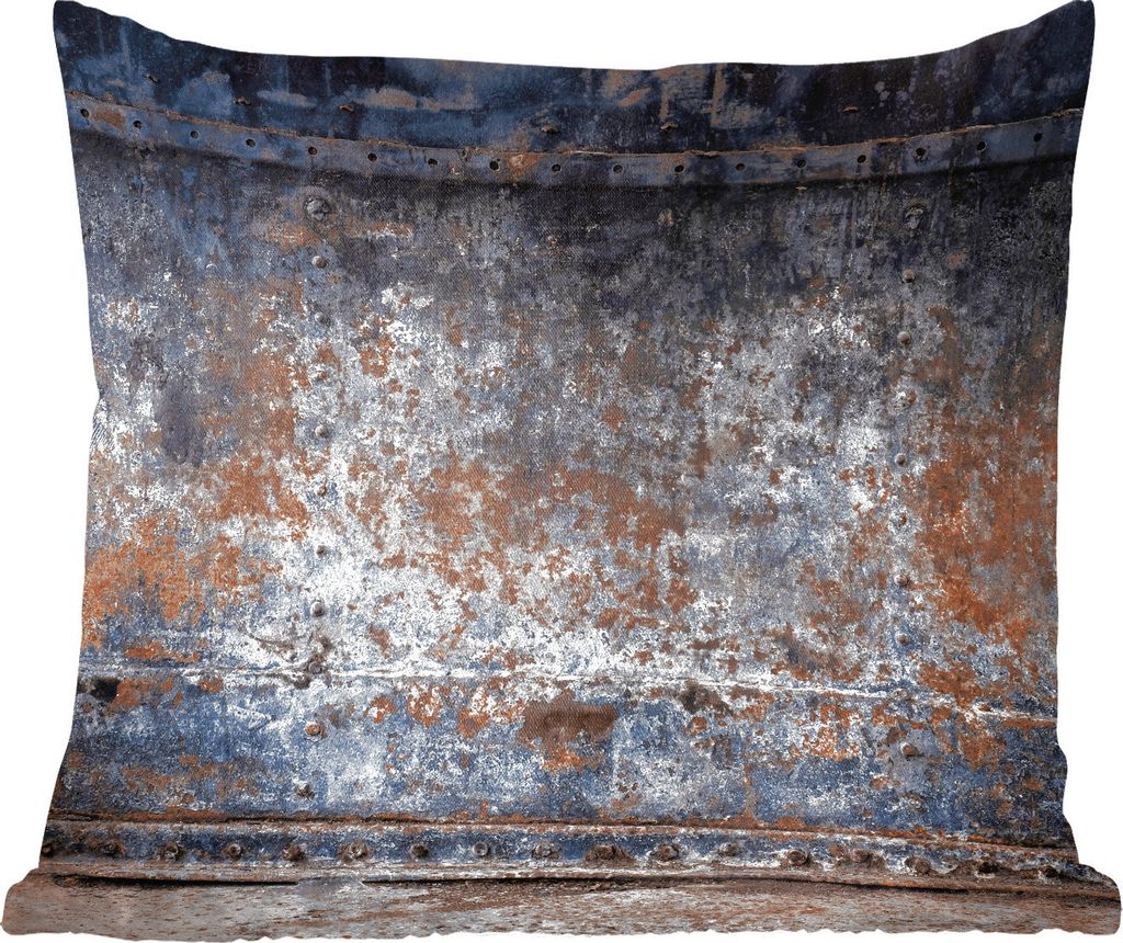 MuchoWow Zierkissen Sofakissen Wohnzimmer Dekokissen 45x45 cm Eisen - Vintage - Rost - Grau - Braun - Abstrakt - Schlafpolster - Polster für das...