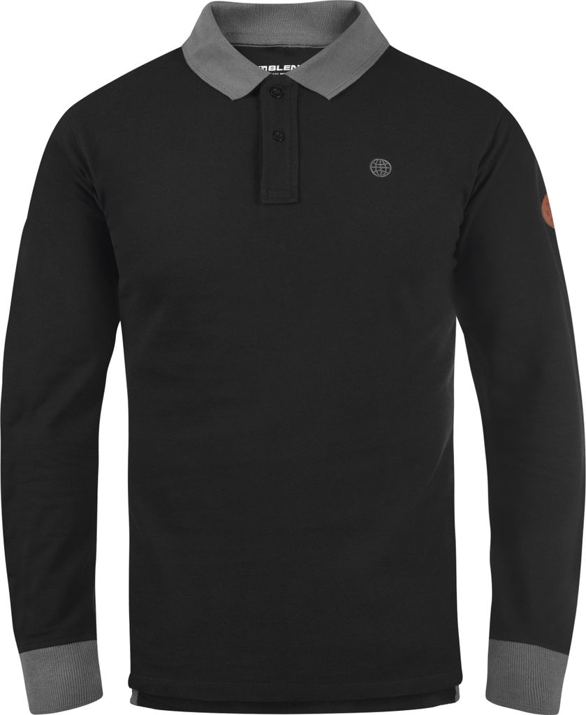 BLEND BHRalle Herren Longsleeve Poloshirt Polohemd Langarmshirt Shirt mit Polokragen Rippbündchen 100% Baumwolle Regular fit