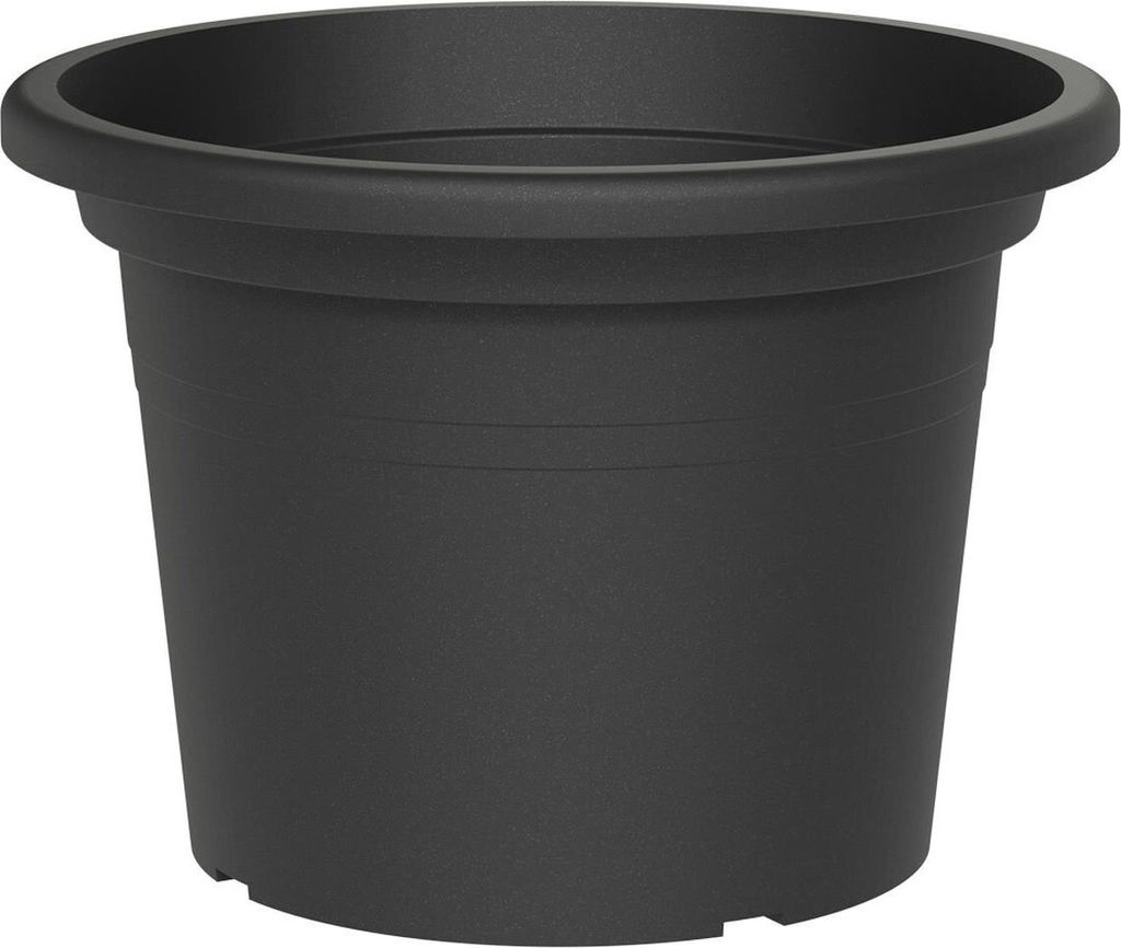 TeraPlast Pflanzgefäße BASIC rund Ash anthrazit 18 cm - Kunststoff