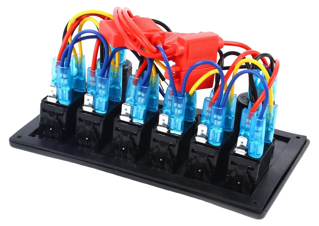 Console interrupteurs LED à 6 canaux avec double port USB rapide