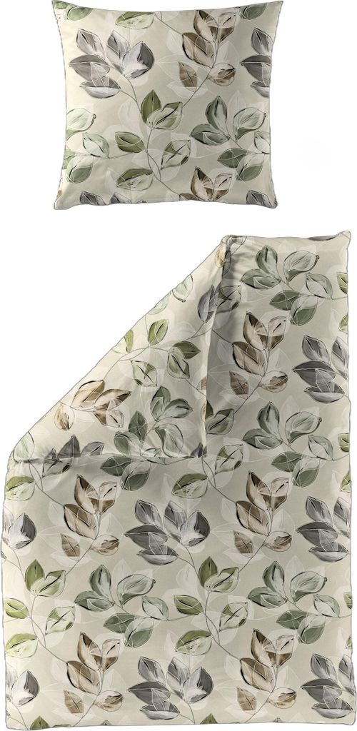 Bierbaum Biber Bettwäsche 155x220 Blätter natur grün beige Produktbild 