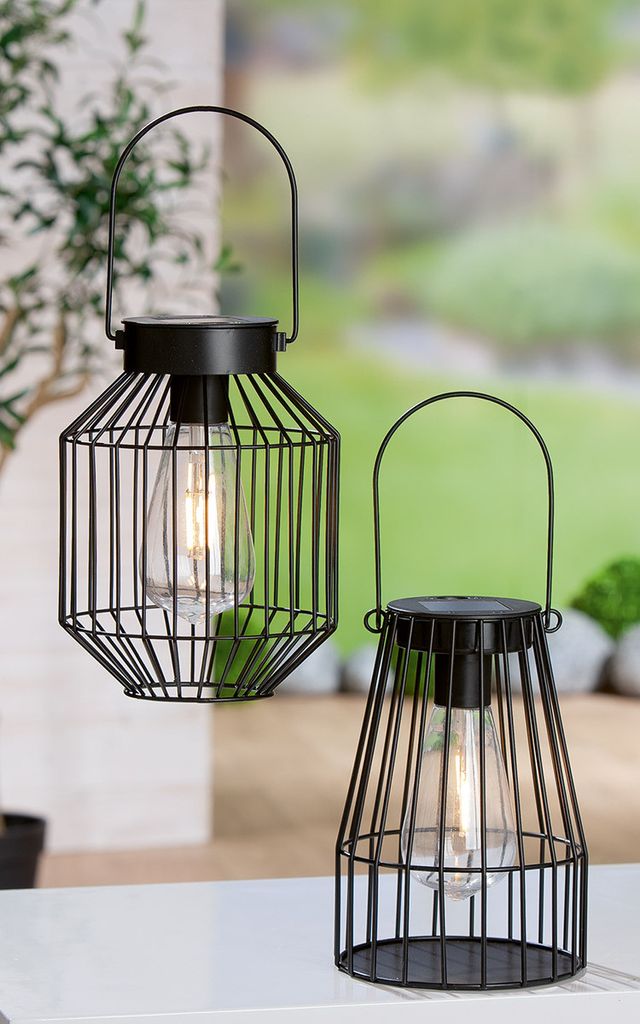 Gilde Hängeleuchte (Solar), "Cage", Kunststoff, Metall, Image du produit 
