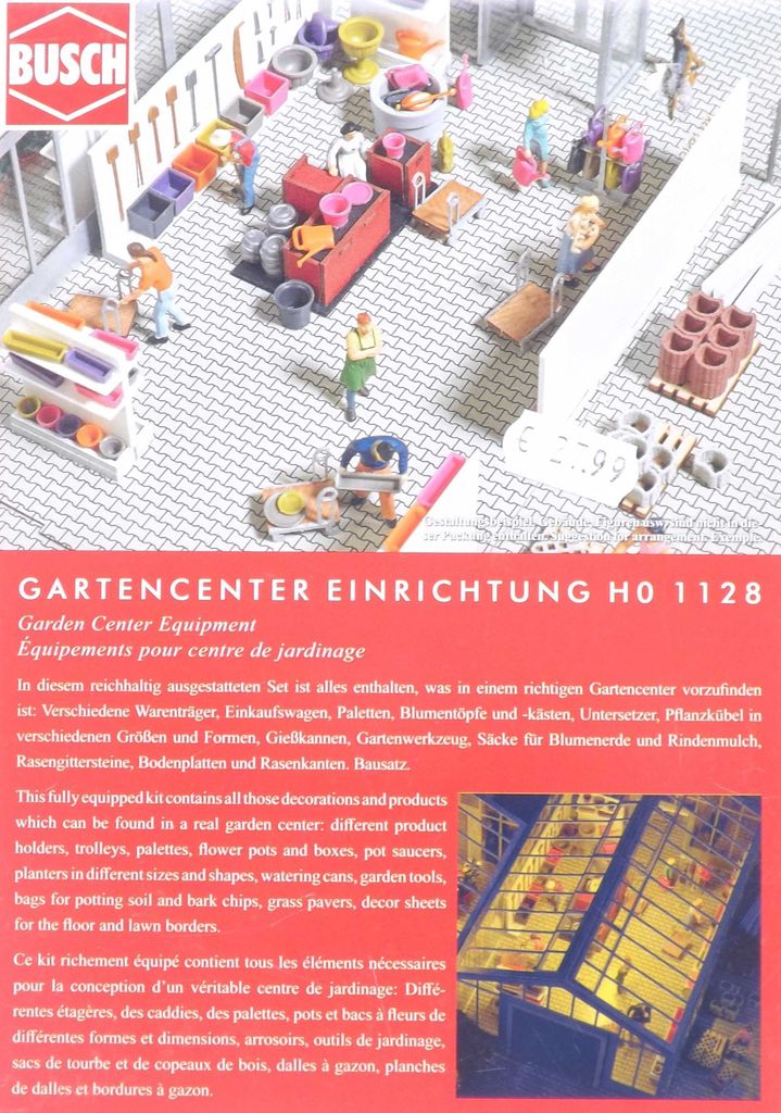 Busch 1128 Gartencenter Einrichtung Spur H0 in