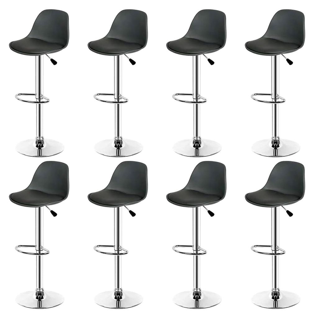 Barhocker mit modernem Design, hoher Hocker mit Kunstleder-Rückenlehne, verstellbar und 360° drehbar, ideal für Küche, Restaurant und Bar, krat...