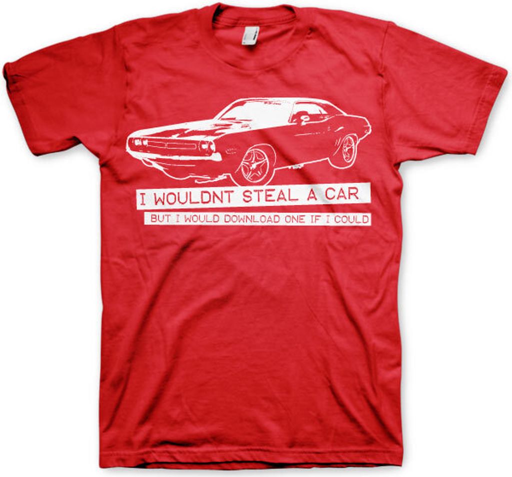 I Wouldnt Steal A Car Tee - XX-Large - Red