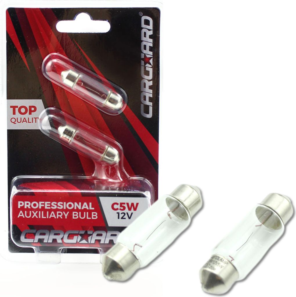 Carguard - Set (2x) C5W Autolampen Soffittenlampe Röhrenlampe - 35x10mm - 12V 5W - Lange Lebensdauer - Kofferraumlampe - Innenlampe