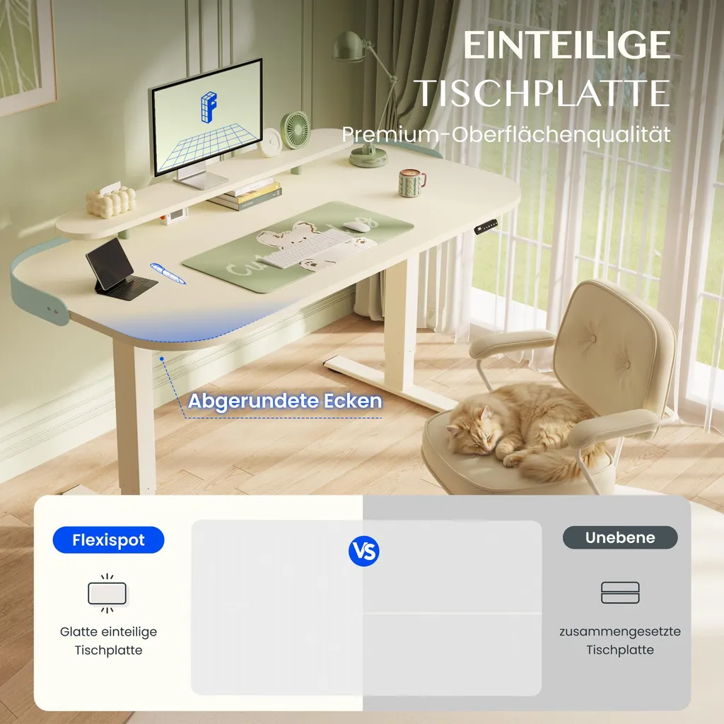 Bureau ergonomique pour télétravail FLEXISPOT E1 Pro blanc 120x80 cm