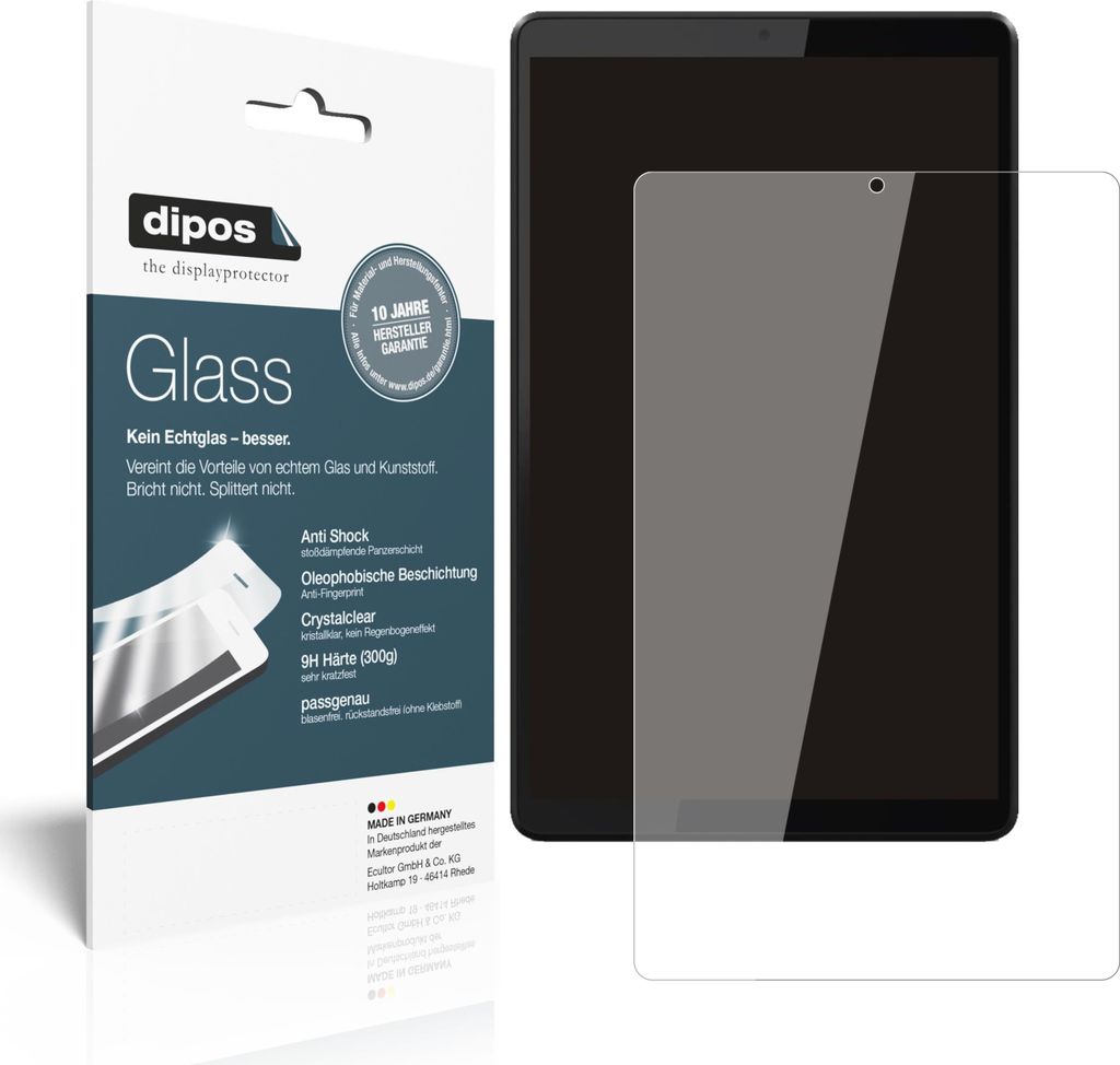 1x Schutzfolie für Lenovo Smart Tab M8 - Anti-Shock 9H Folie dipos Glass Kunststoffglas